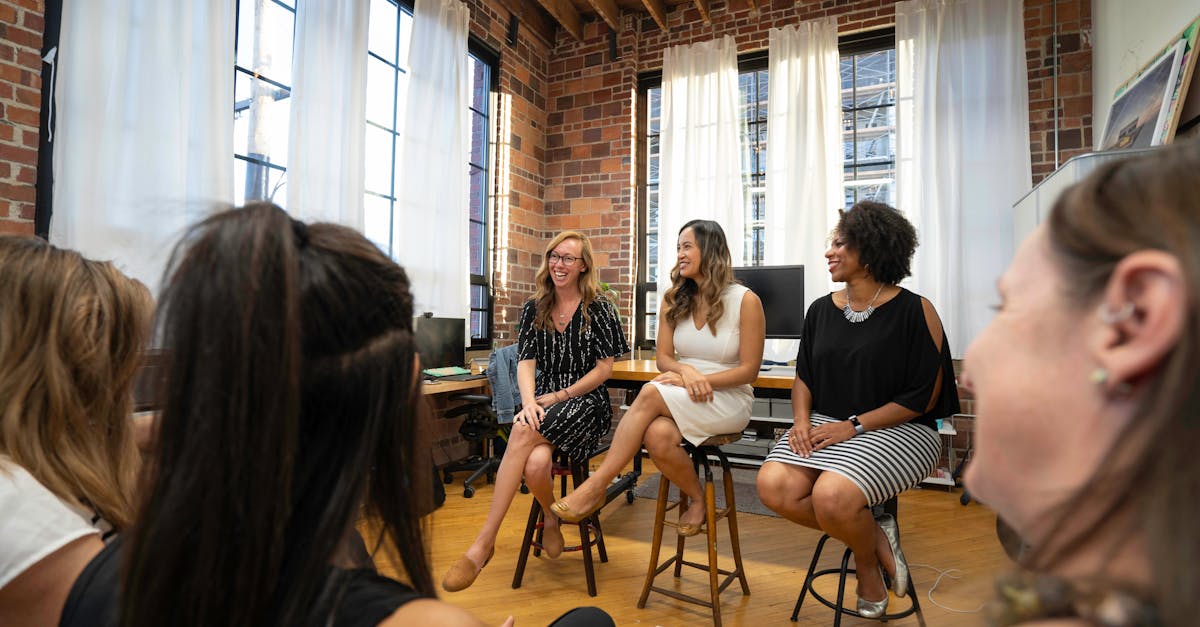 Business discussion in modern office setting